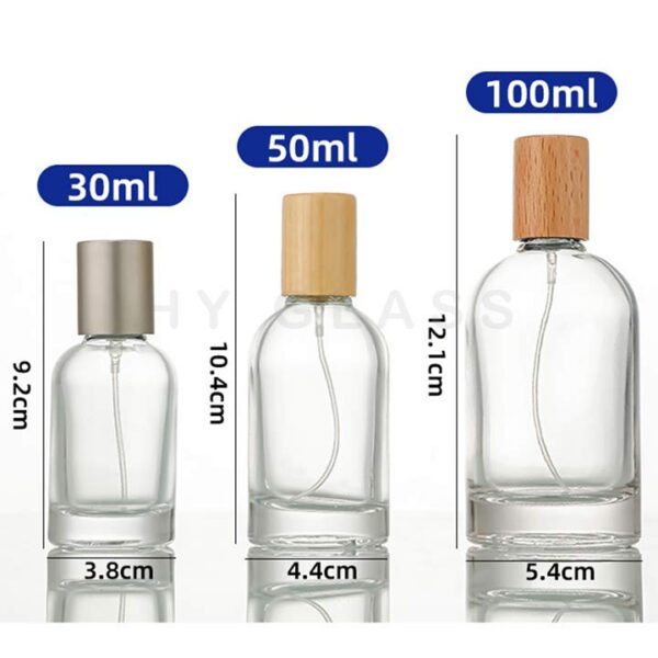 30ml 50ml 100ml Cylinder glass perfume bottle factory