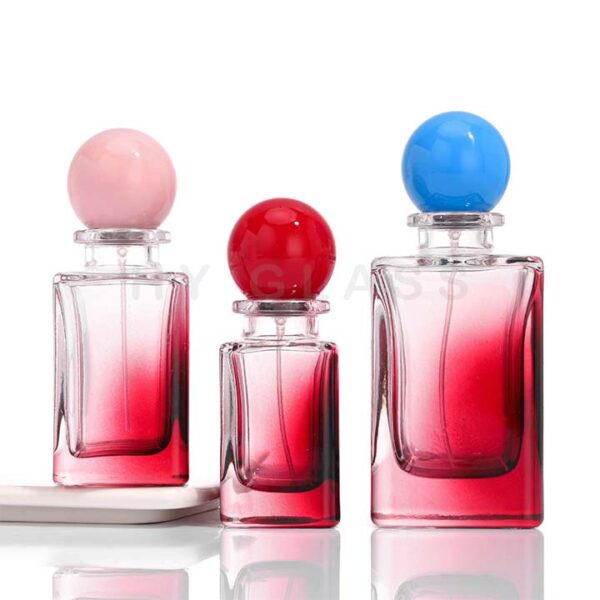 30ml 50ml 100ml Gradient red square glass perfume bottle