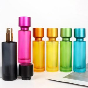 30ml Cylinder glass spray perfume bottle with lid factory