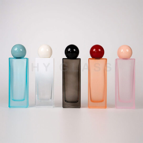 50ml Rectangle frosted glass perfume bottle with ball lid