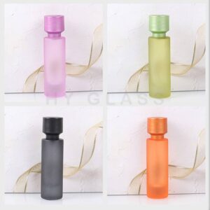 Custom coloed straight round glass perfume bottle