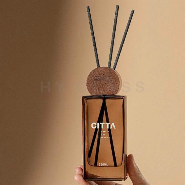 Customize 150ml amber glass aroma reed diffuser bottle