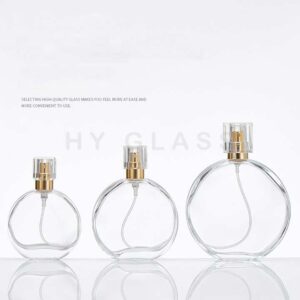 Wholesale oblateness glass spray perfume bottle supplier