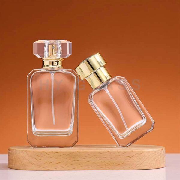 30ml 50ml Square glass perfume bottle with cap