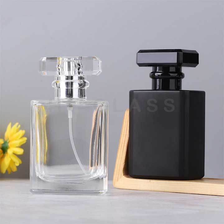 Custom 50ml square perfume bottle supplier