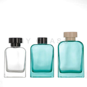 Customize square glass aroma reed diffuser bottle with screw cap