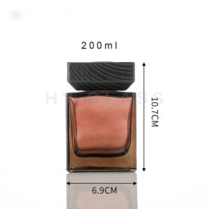 Custom 200ml cube reed diffuser bottle with wooden lid