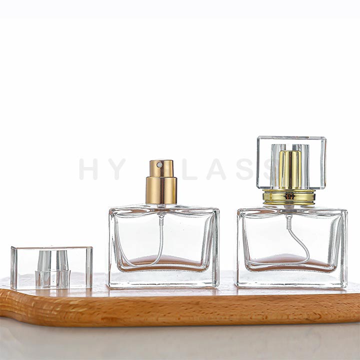 Custom 30ml glass flat square thick bottom perfume bottle factory