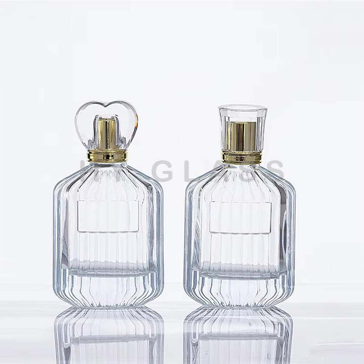 Custom premium 100ml fluted glass perfume bottle factory