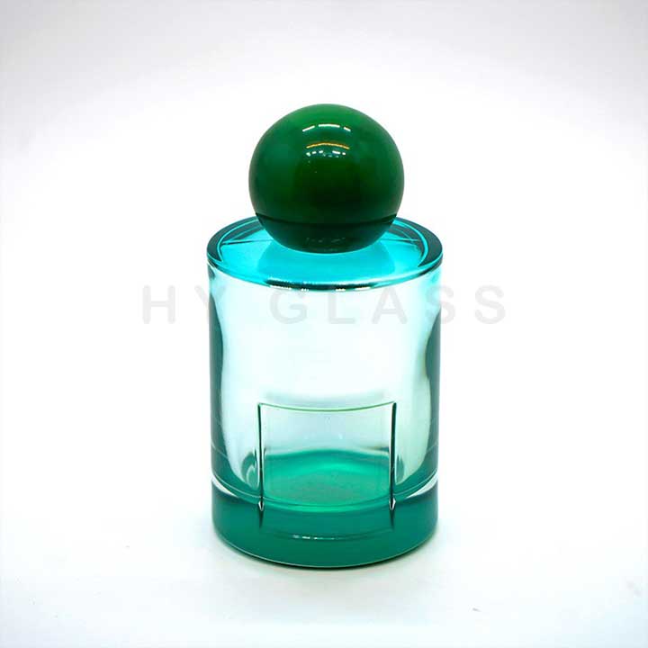 Premium 100ml cylinder glass scent perfume bottle with ball cap