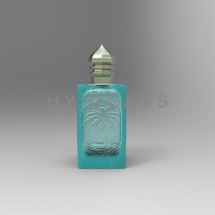 100ml New design luxury glass embossed scent perfume bottle supplier