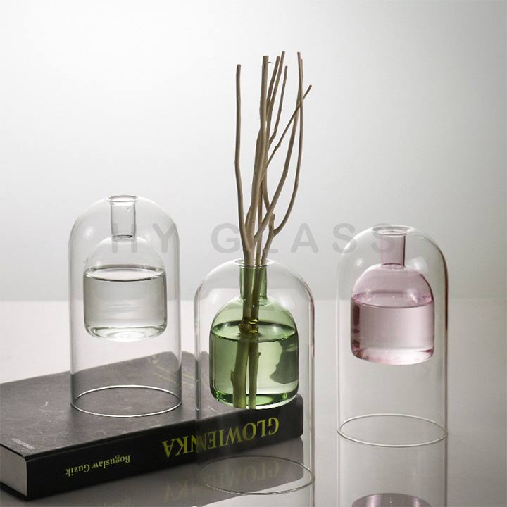 150ml Double Layer Glass aroma reed diffuser bottle with stick