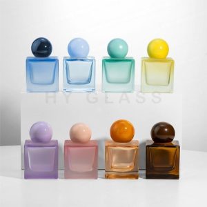 Customize 50ml square scent perfume bottle with ball lid