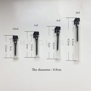 Mini test glass perfume tube bottle with stopper