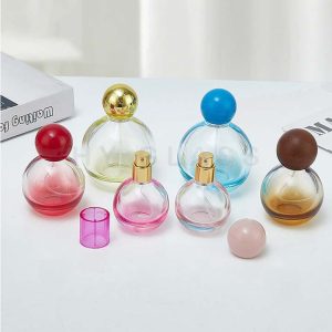 Colored spherical perfume bottle